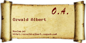 Ozvald Albert névjegykártya