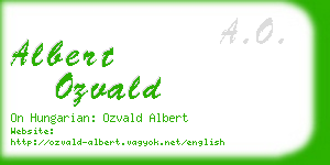 albert ozvald business card